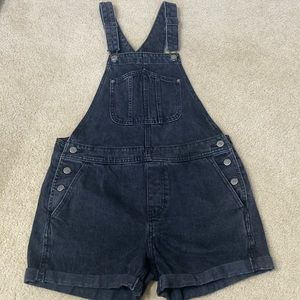 Old Navy Black Denim Short Overalls Size Small